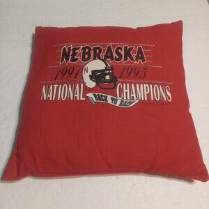 Nebraska Cornhuskers Back To Back National Champions 94-95 Pillow VTG